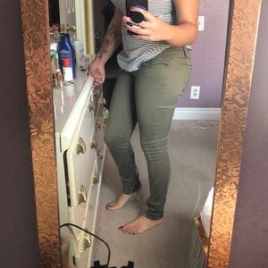 Green skinny jeans